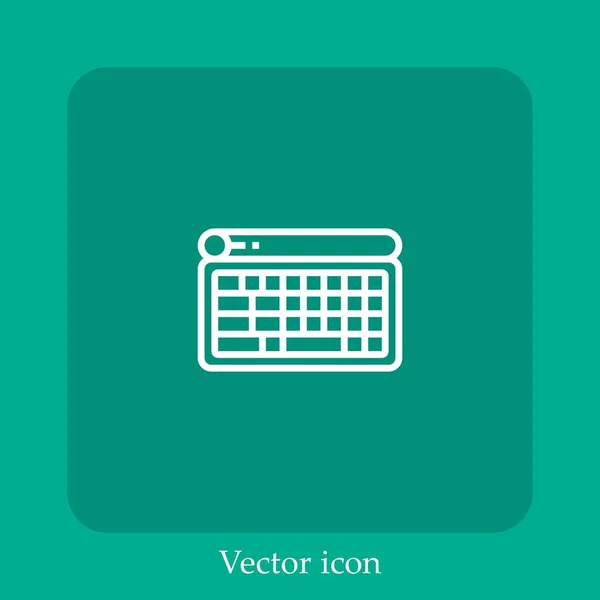 Tastatur Vektor Symbol Lineare Icon Line Mit Editierbarem Strich — Stockvektor