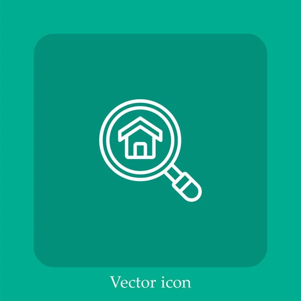 Vergrößerungsglas Vektor Symbol Lineare Icon Line Mit Editierbarem Strich — Stockvektor