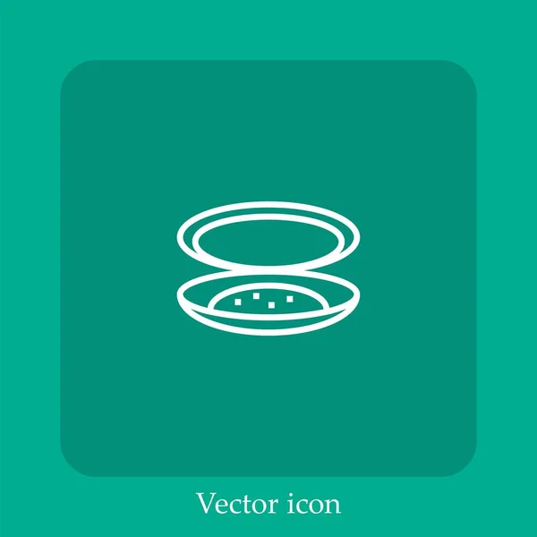 Ícone Vetorial Ostra Linear Icon Line Com Curso Editável — Vetor de Stock