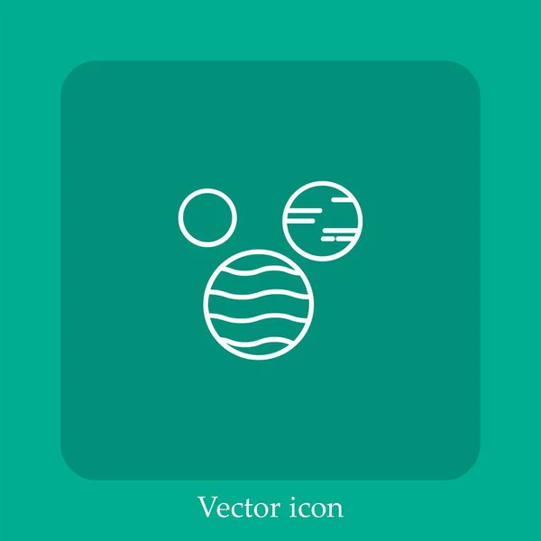 Planets Vector Icon Linear Icon Line Editable Stroke — Stock Vector