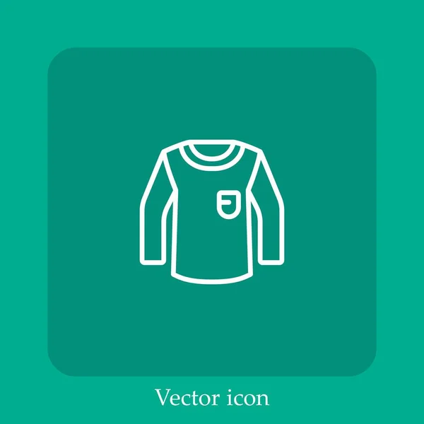 Icono Vector Camisa Icon Line Lineal Con Carrera Editable — Vector de stock