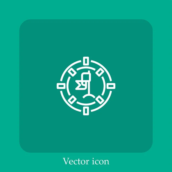 Ícone Vetor Alvo Linear Icon Line Com Curso Editável — Vetor de Stock