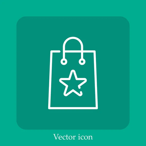 Bag Vector Icon Linear Icon Line Editable Stroke — Stock Vector