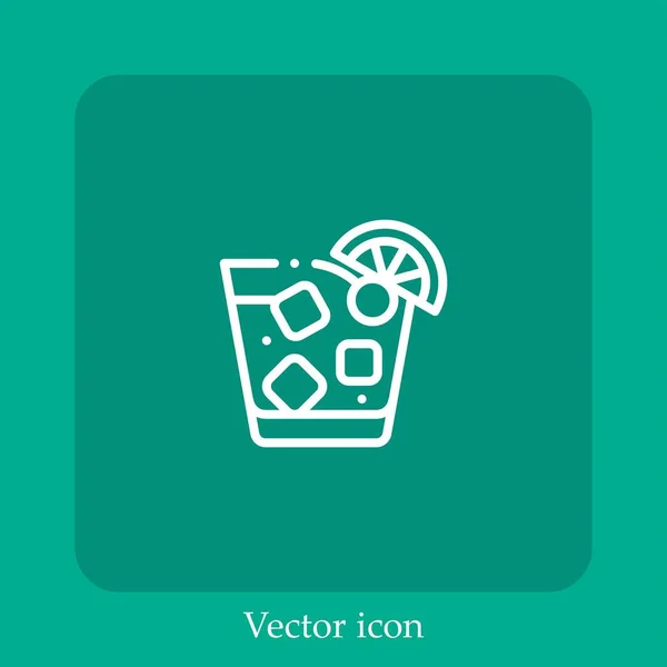 Cocktail Vektor Symbol Lineare Icon Line Mit Editierbarem Strich — Stockvektor