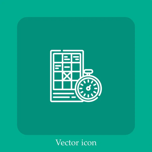 Fecha Límite Icono Vectorial Icon Line Lineal Con Carrera Editable — Vector de stock