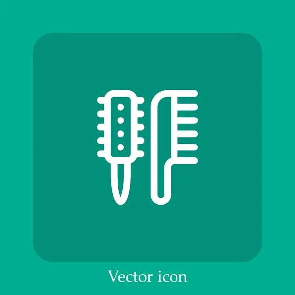 Haj Ecset Vektor Ikon Lineáris Ikon Line Szerkeszthető Stroke — Stock Vector