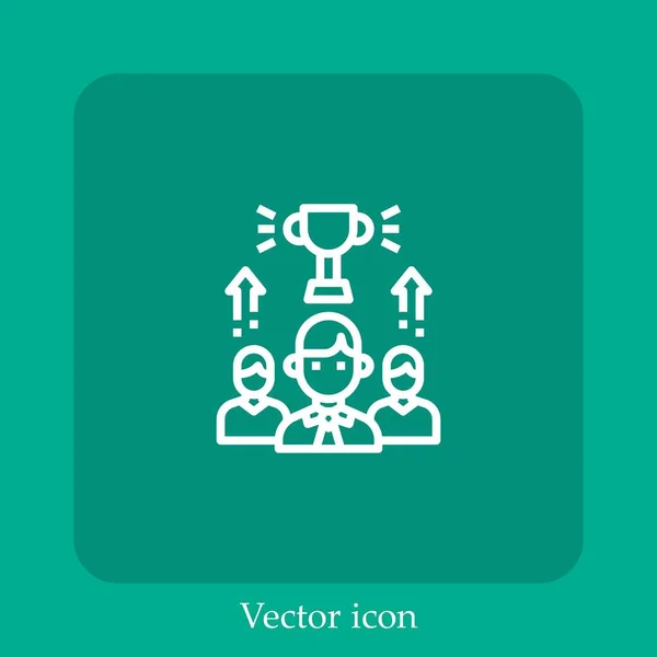 Icono Vector Líder Icon Line Lineal Con Carrera Editable — Vector de stock