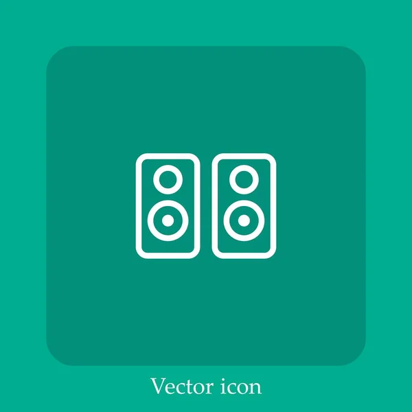 Icône Vectorielle Haut Parleur Icône Linéaire Ligne Avec Course Modifiable — Image vectorielle