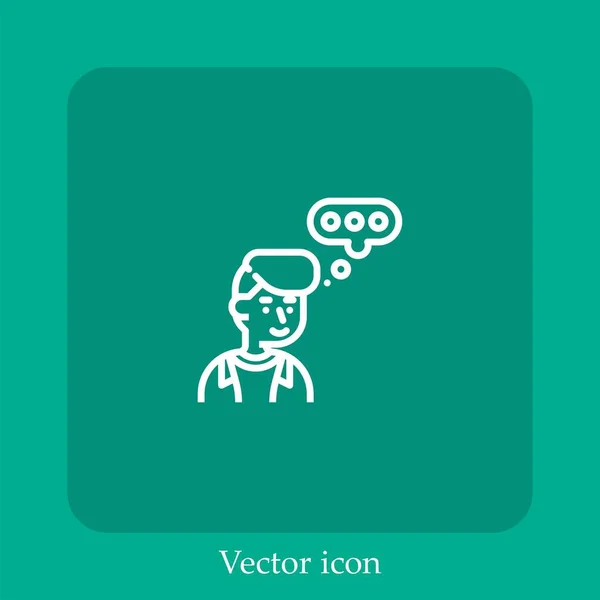 Mind Vector Icon Lineare Icon Line Mit Editierbarem Strich — Stockvektor