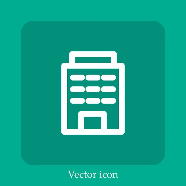 Ícone Vetor Escritório Linear Icon Line Com Curso Editável — Vetor de Stock