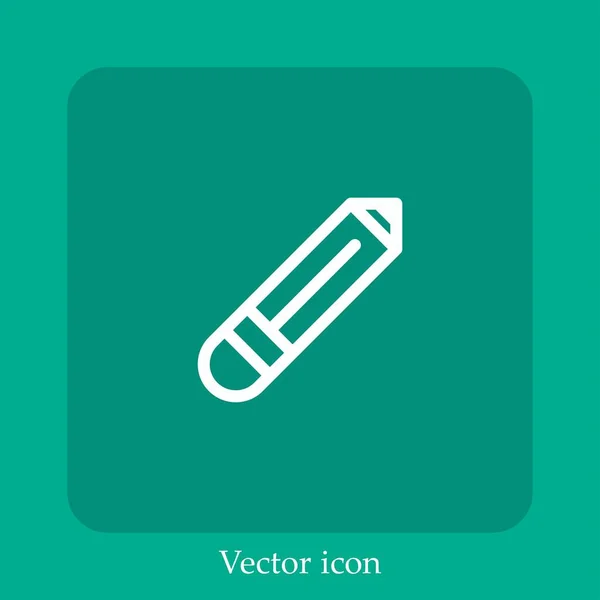 Ícone Vetor Lápis Linear Icon Line Com Curso Editável — Vetor de Stock