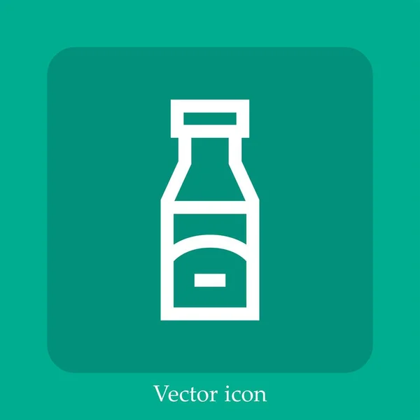 Icono Vector Salsa Icon Line Lineal Con Carrera Editable — Vector de stock