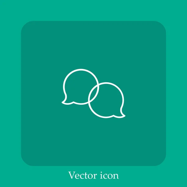 Ícone Vetor Bolha Fala Linear Icon Line Com Curso Editável — Vetor de Stock