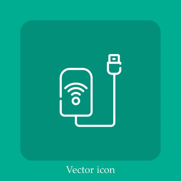 Wifi Vektor Symbol Lineare Icon Line Mit Editierbarem Strich — Stockvektor