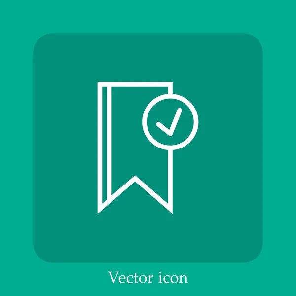 Bookmark Ícone Vetorial Linear Icon Line Com Curso Editável — Vetor de Stock