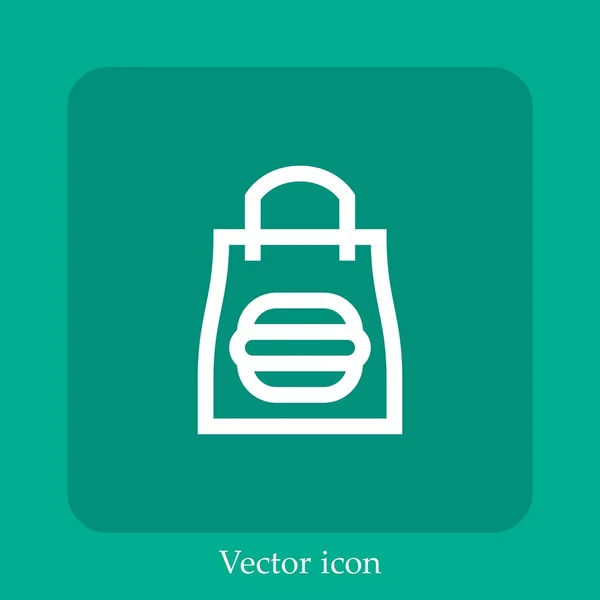 Burger Vector Icon Linear Icon Line Editable Stroke — Stock Vector