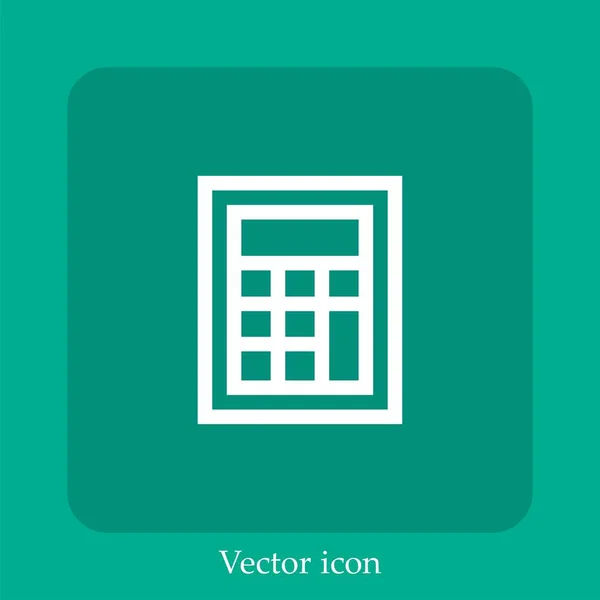 Ícone Vetorial Calculadora Linear Icon Line Com Curso Editável — Vetor de Stock