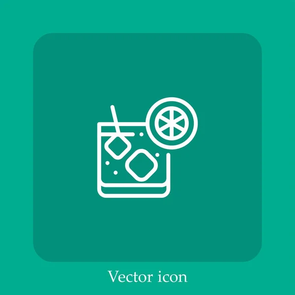 Icono Vector Cóctel Icon Line Lineal Con Carrera Editable — Vector de stock