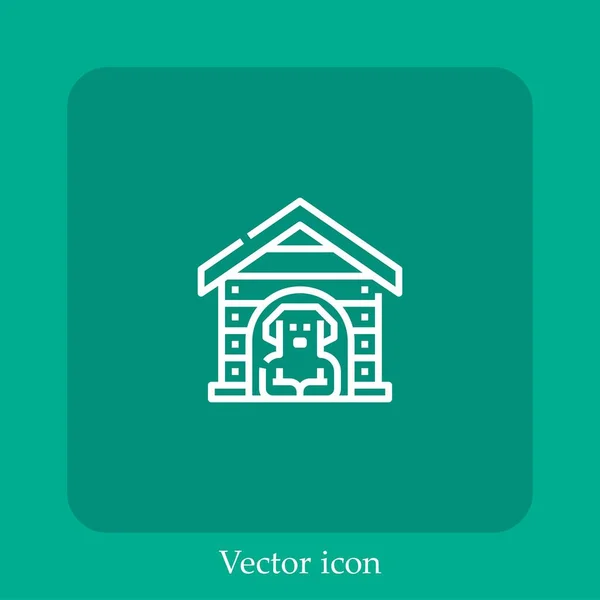 Hundehaus Vektorsymbol Linear Icon Line Mit Editierbarem Strich — Stockvektor