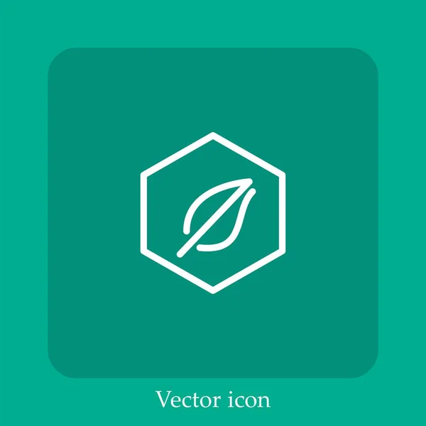 Ícone Vetorial Ecologia Linear Icon Line Com Curso Editável — Vetor de Stock