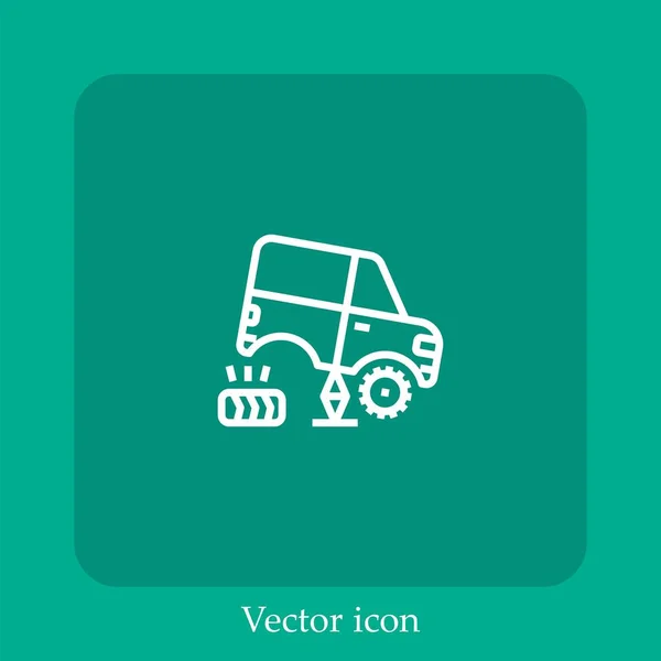Flache Reifen Vektor Symbol Lineare Icon Line Mit Editierbarem Strich — Stockvektor