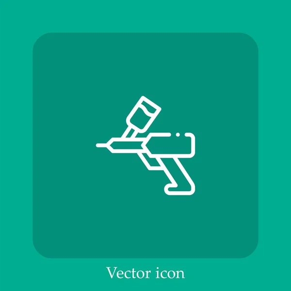 Ícone Vetor Injeção Linear Icon Line Com Curso Editável — Vetor de Stock