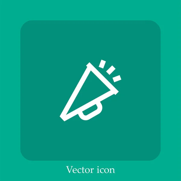 Icono Vector Megáfono Icon Line Lineal Con Carrera Editable — Vector de stock