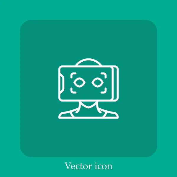 Icono Del Vector Móvil Icon Line Lineal Con Carrera Editable — Vector de stock