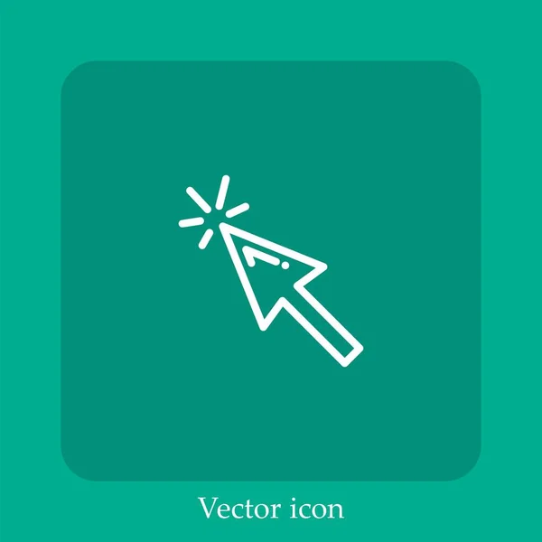 Pointer Vector Icon Linear Icon Line Editable Stroke — Stock Vector