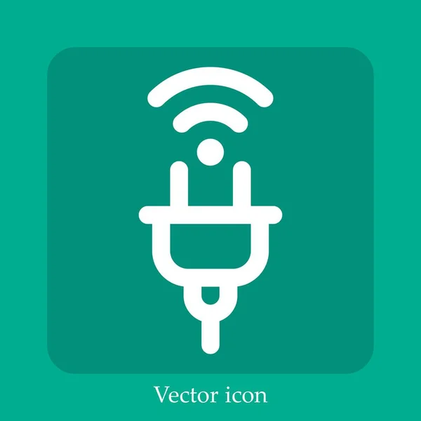 Icône Vectorielle Prise Icône Linéaire Ligne Avec Course Modifiable — Image vectorielle