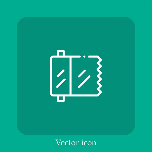 Icono Vector Película Plástico Icon Line Lineal Con Carrera Editable — Archivo Imágenes Vectoriales