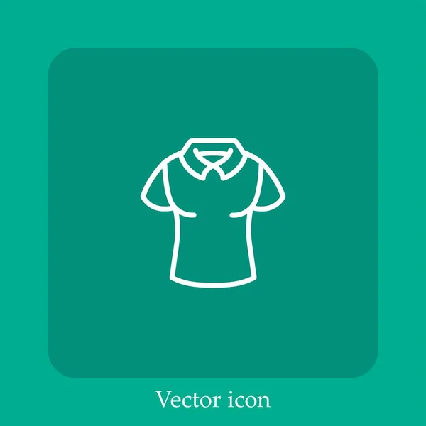 Poloshirt Vektor Symbol Lineare Icon Line Mit Editierbarem Strich — Stockvektor