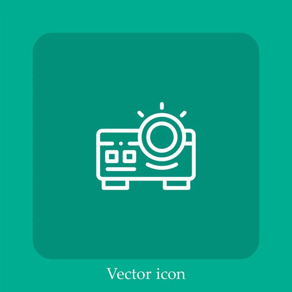 Projektor Vektor Symbol Lineare Icon Line Mit Editierbarem Strich — Stockvektor