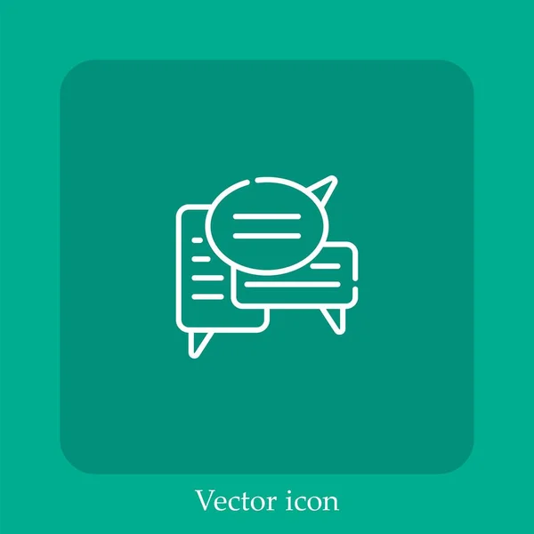 Icone Vectorielle Communication Icône Linéaire Ligne Avec Trait Modifiable — Image vectorielle