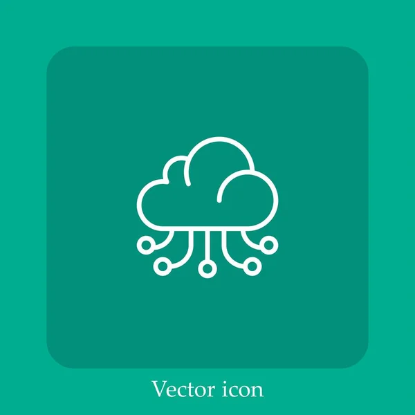 Иконка Векторного Вычисления Облаков — стоковый вектор