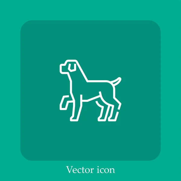 Perro Icono Vector Icon Line Lineal Con Carrera Editable — Vector de stock