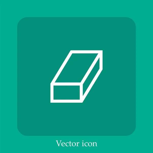 Borrador Icono Vector Icon Line Lineal Con Carrera Editable — Vector de stock