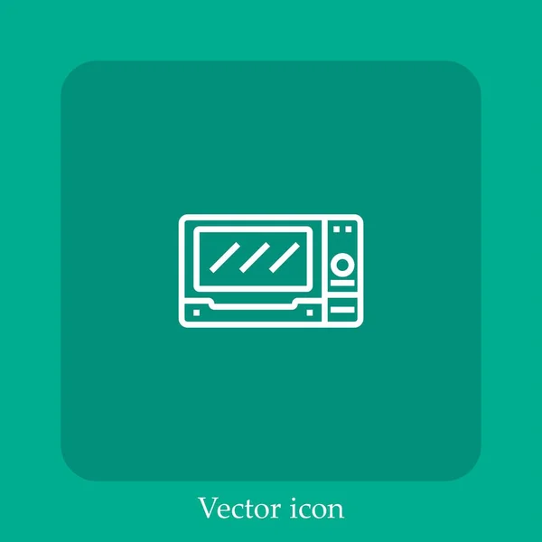 Microwave Vector Icon Linear Icon Line Editable Stroke — Stock Vector