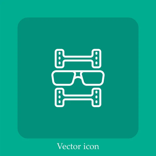 Icône Vectorielle Film Icône Linéaire Ligne Avec Trait Modifiable — Image vectorielle