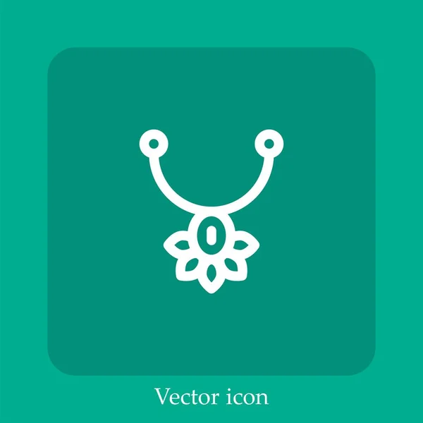 Halsketten Vektor Symbol Lineare Icon Line Mit Editierbarem Strich — Stockvektor