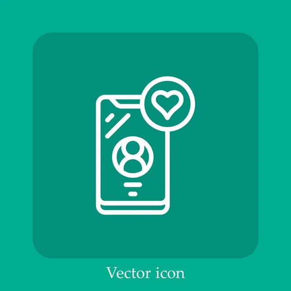 Ícone Vetor Smartphone Linear Icon Line Com Curso Editável — Vetor de Stock