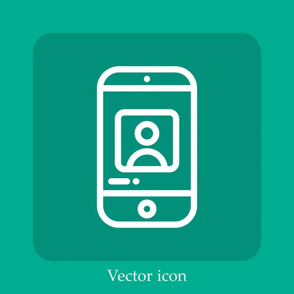 Ícone Vetor Smartphone Linear Icon Line Com Curso Editável — Vetor de Stock