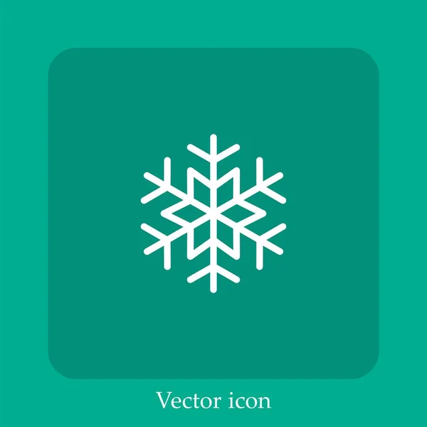 Icône Vectorielle Flocon Neige Icône Linéaire Ligne Avec Course Modifiable — Image vectorielle