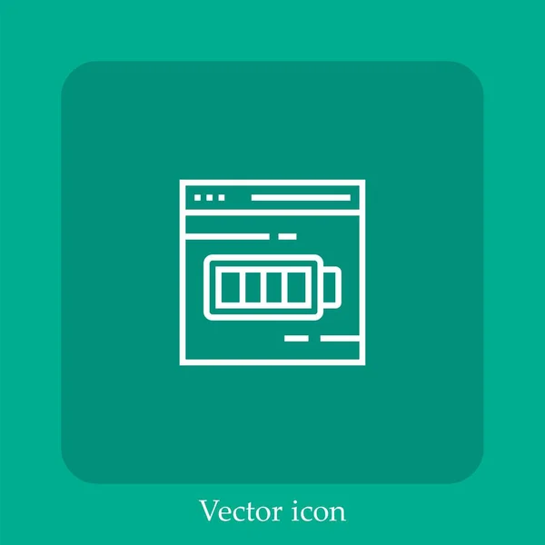 Icône Vectorielle Navigateur Icône Linéaire Ligne Avec Trait Modifiable — Image vectorielle