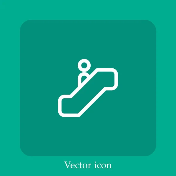 Rolltreppen Vektor Symbol Linear Icon Line Mit Editierbarem Strich — Stockvektor