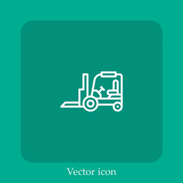 Gabelstapler Vektor Symbol Linear Icon Line Mit Editierbarem Strich — Stockvektor