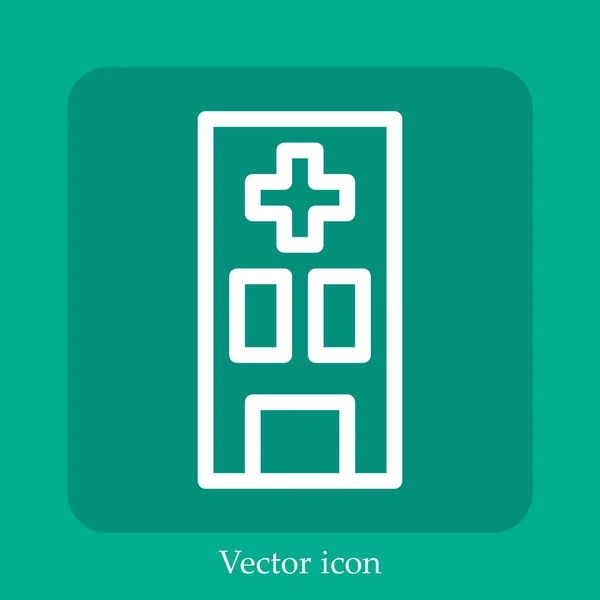 Krankenhaus Vektor Symbol Linear Icon Line Mit Editierbarem Strich — Stockvektor