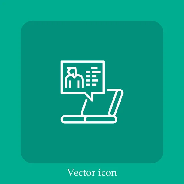 Ícone Vetor Informação Linear Icon Line Com Curso Editável — Vetor de Stock