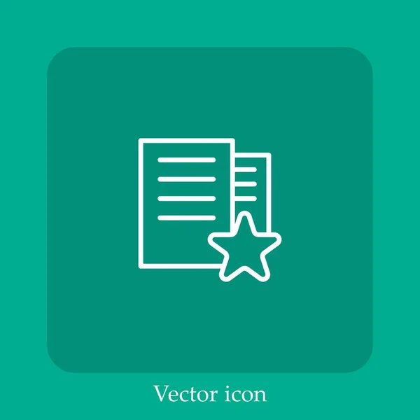 Revue Icône Vectorielle Icône Linéaire Ligne Avec Course Modifiable — Image vectorielle
