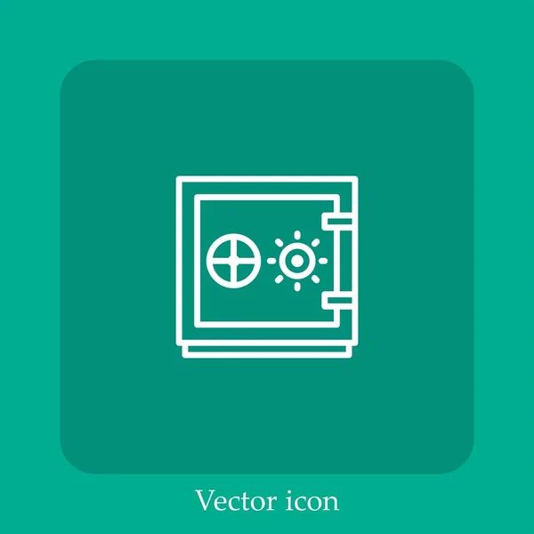 Icône Vectorielle Safebox Icône Linéaire Ligne Avec Trait Modifiable — Image vectorielle